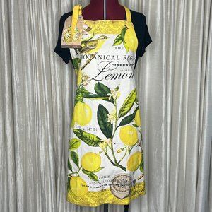 NEW lemon basil apron, 100% cotton